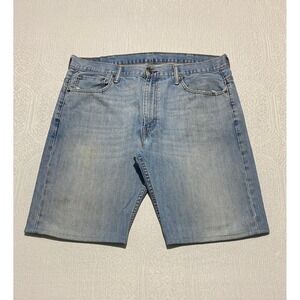 Levi's 569 Jean Shorts Men's 38×11 Blue Hemmed‎ Denim Jorts Light Wash